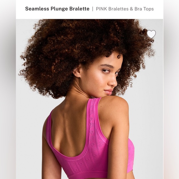 Pink Seamless Plunge Bralette - Picture 2 of 2